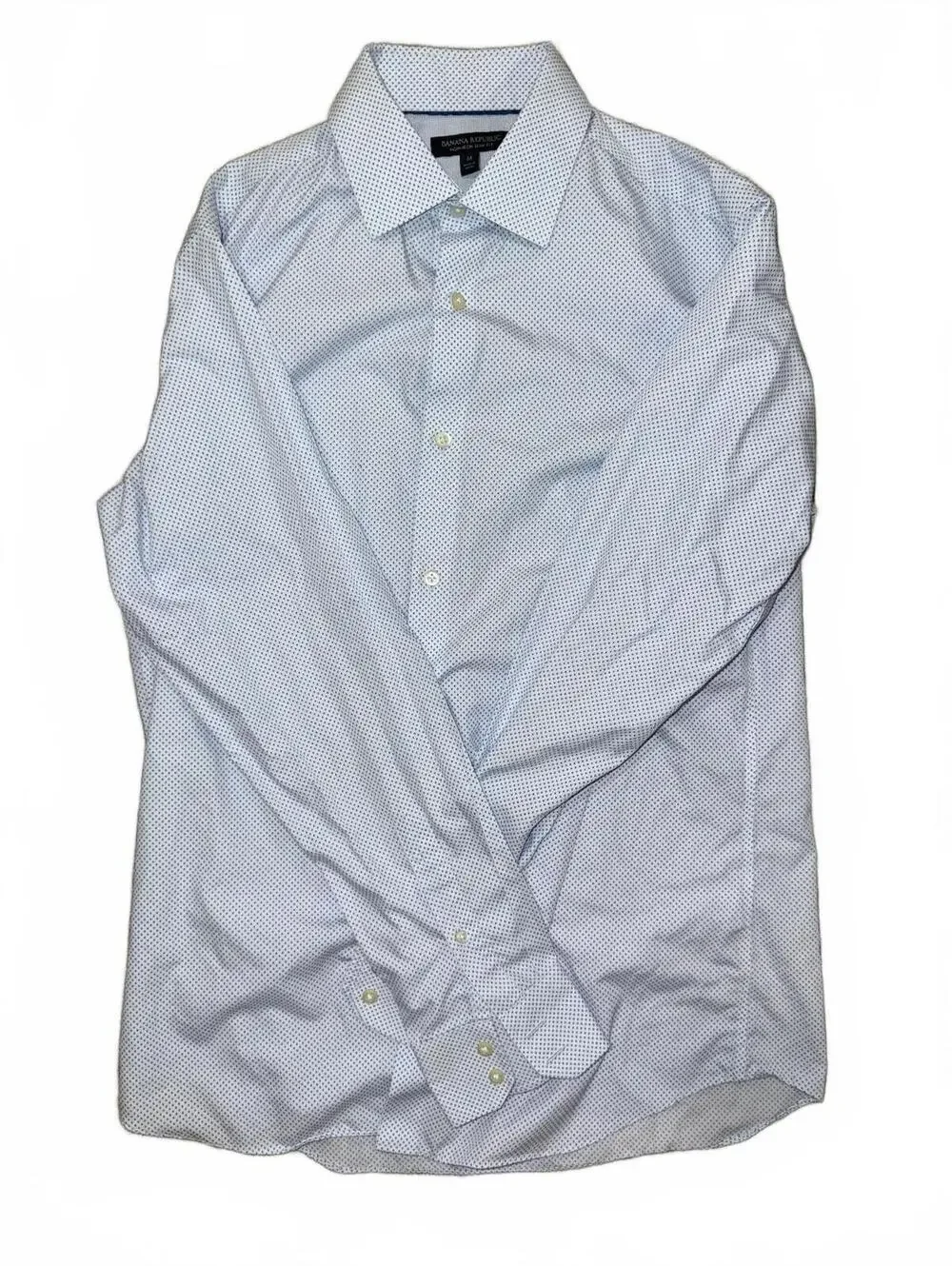 Men’s Banana Republic white pattern button up shirt Size Medium
